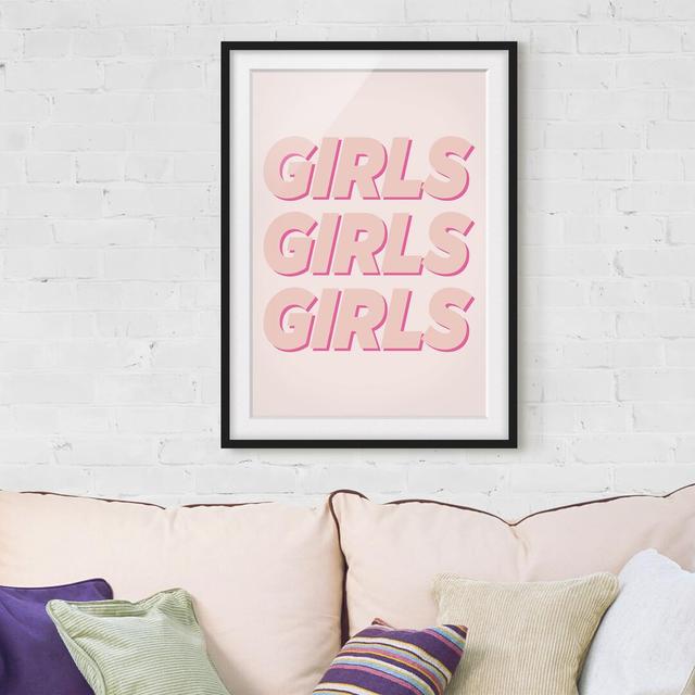 Gerahmtes Papierbild Girls Girls Girls East Urban Home Rahmenoptionen: Mattes Schwarz, Größe: 100 cm H x 70 cm B on Productcaster.