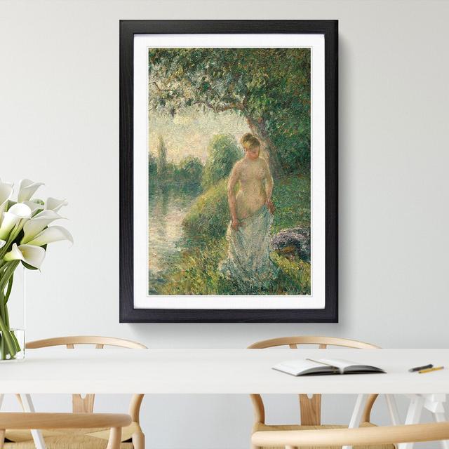 The Bather by Camille Pissarro - Picture Frame Painting East Urban Home Frame Option: Black Framed, Size: 48cm H x 36cm W x 2cm D on Productcaster.