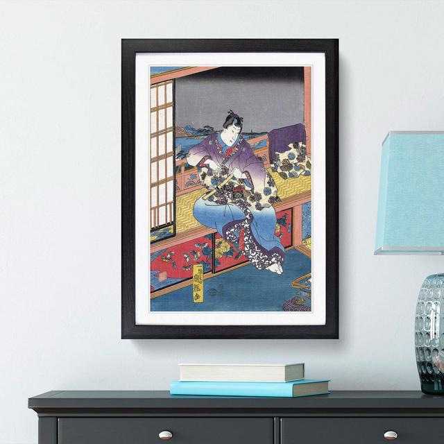 Holding a Flute by Utagawa Kuniteru - Picture Frame Art Print East Urban Home Frame Option: Black Framed, Size: 36cm H x 27cm W x 2cm D on Productcaster.