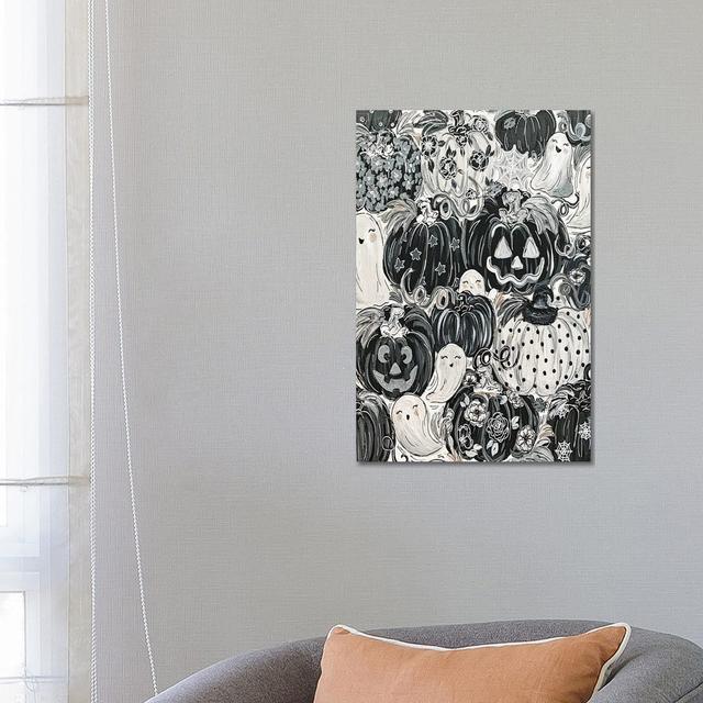 Ghostly Pattern Pumpkins by Katie Bryant - Wrapped Canvas Graphic Art The Seasonal Aisle Size: 66.04cm H x 45.72cm W x 3.81cm D on Productcaster.