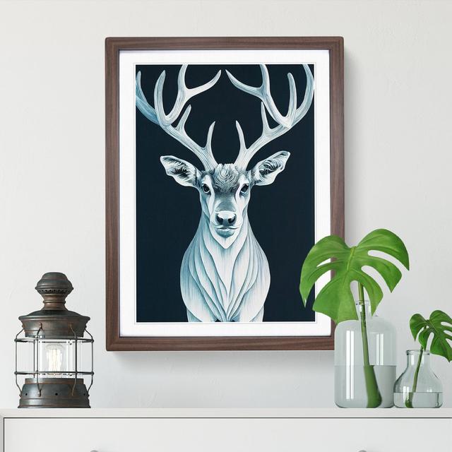 Illuminating Stag - Wrapped Canvas Graphic Art Alpen Home Size: 34cm H x 25cm W x 2cm D, Format: Walnut Framed on Productcaster.