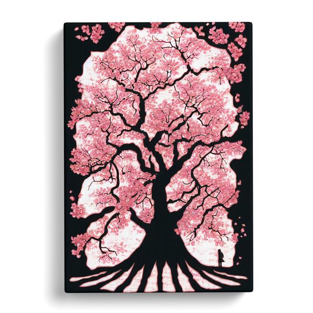 Cherry Blossom Tree Gothic - Wrapped Canvas Graphic Art Marlow Home Co. Size: 60cm H x 40cm W x 3cm D on Productcaster.