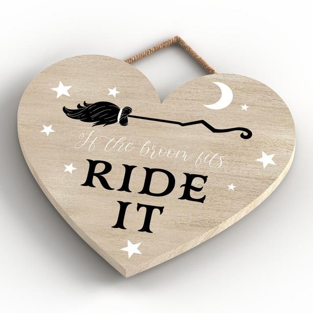 If the Broom Fits Wooden Heart Plaque The Seasonal Aisle on Productcaster.