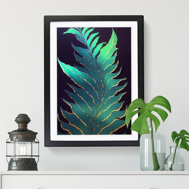 FRM-V0523-1863X Plant Leaf Art Vol.4 - Picture Frame Print Marlow Home Co. Size: 64cm H x 46cm W x 2cm D, Frame Option: Walnut on Productcaster.