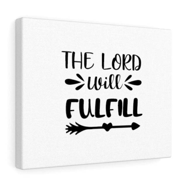 The Lord Will Fulfill - Wrapped Canvas Typography Blue Elephant Size: 61cm H x 76cm W on Productcaster.