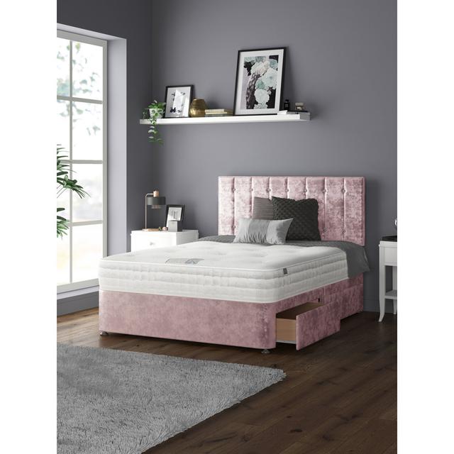 Fain Divan Bed Base Rosdorf Park Colour: Pink, Storage Type: No Drawers, Size: Kingsize (5') on Productcaster.