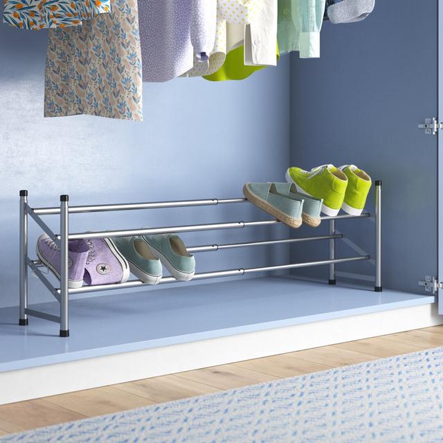 Chrome 2-Tier Extendable 16 Pair Shoe Rack WFX Utility on Productcaster.