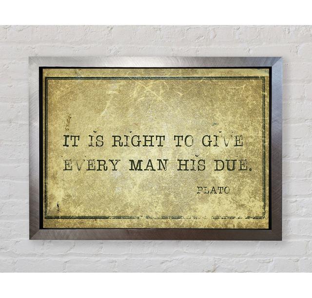 Plato Quote Framed Print Happy Larry Size: 59.7cm H x 84.1cm W x 3.4cm D, Format: Silver Framed Paper on Productcaster.