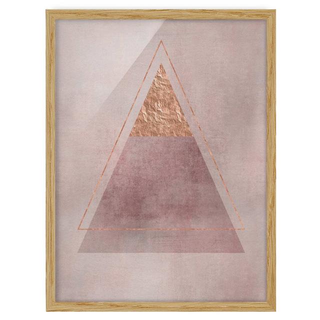 Geometry in Pink and Gold II - Picture Frame Graphic Art Fairmont Park Size: 55cm H x 40cm W x 2cm D, Frame Option: Brown Framed on Productcaster.