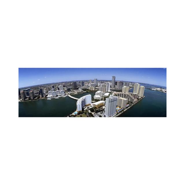 Aerial View of a City, Miami, Miami-Dade County, Florida, USA 2008 - Wrapped Canvas Panoramic Graphic Art Ebern Designs Size: 50.8cm H x 152.4cm W x 1 on Productcaster.