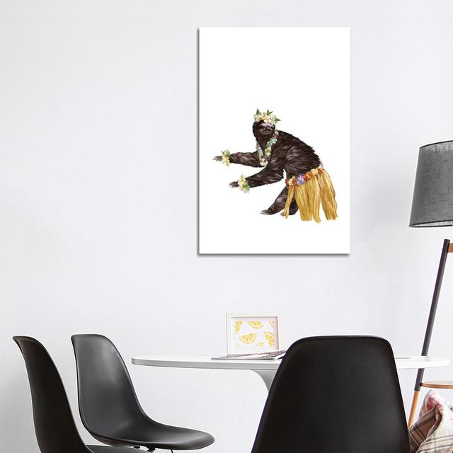 Sloth the HawaIIan Dancer by Big Nose Work - Wrapped Canvas Graphic Art Happy Larry Size: 101.6cm H x 66.04cm W x 3.81cm D on Productcaster.