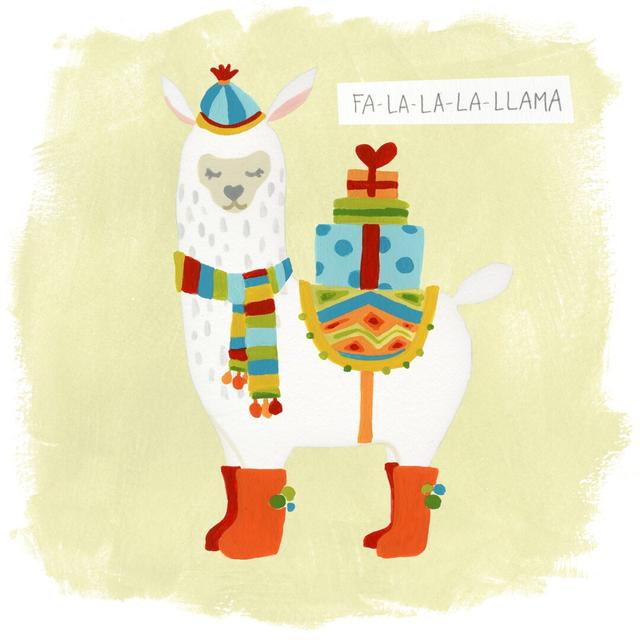 Fa-La-La-La Llama I - Wrapped Canvas Art Print Maturi Size: 76cm H x 76cm W on Productcaster.