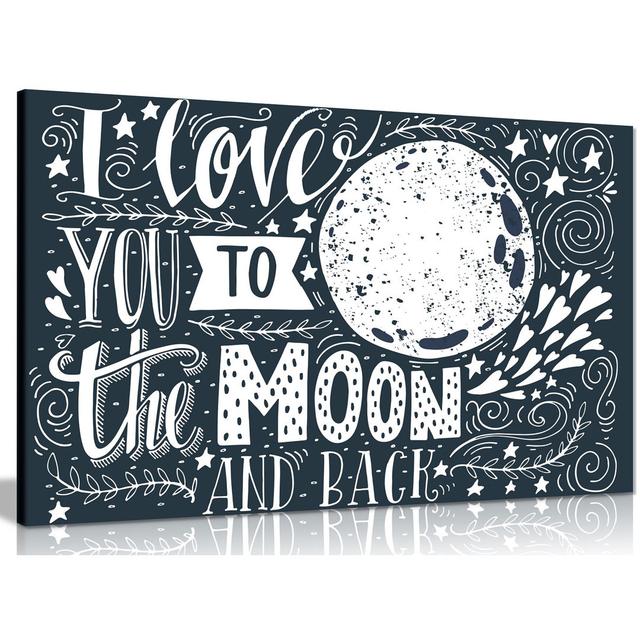 I Love You To The Moon & Back Bedroom Art Canvas Wall Art Picture Print Panther Print Size: 31cm H x 46cm W on Productcaster.