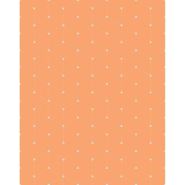 Cube Geometric Wallpaper Corrigan Studio Colour: Orange on Productcaster.