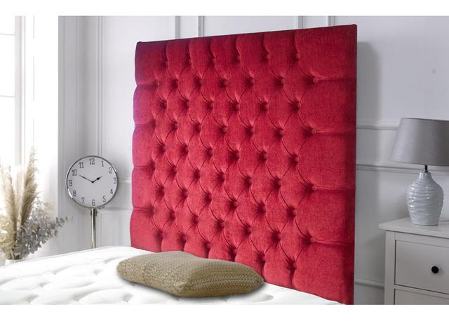 Shaw Upholstered Headboard Rosdorf Park Size: Small Single (2'6), Colour: Red on Productcaster.