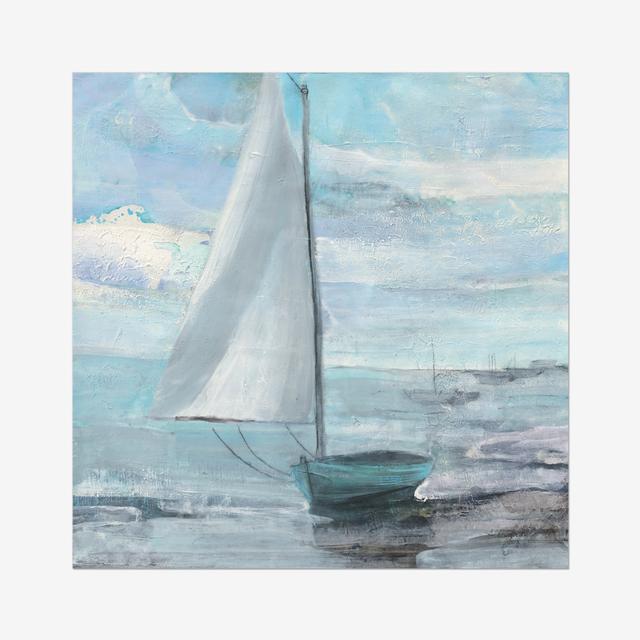 Silver Sail by Albena Hristova - Painting Beachcrest Home Size: 51cm H x 51cm W, Format: Paper Print on Productcaster.