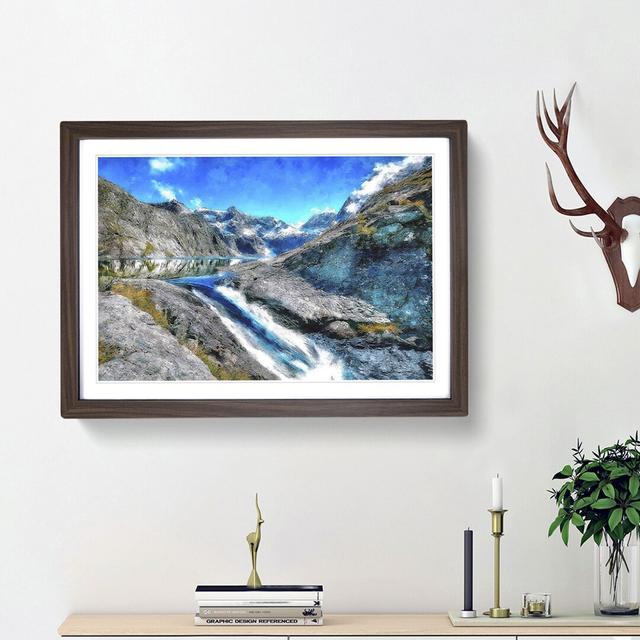 Fiordland National Park New Zealand - Picture Frame Graphic Art Print East Urban Home Size: 24cm H x 33cm W x 2cm D, Frame Option: Walnut Framed on Productcaster.