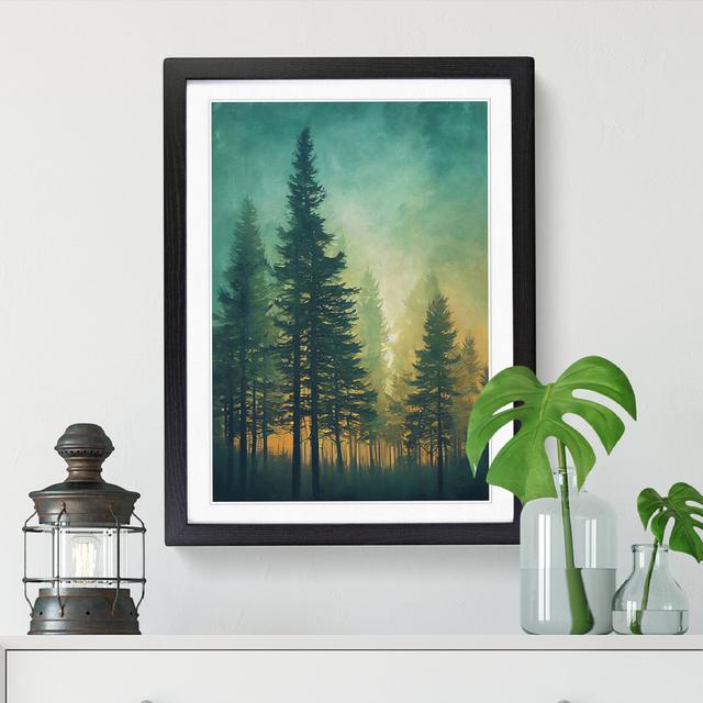 FRM-V0523-1857X Pine Tree Forest - Picture Frame Print Alpen Home Frame Colour: Black, Size: 46cm H x 34cm W x 2cm D on Productcaster.