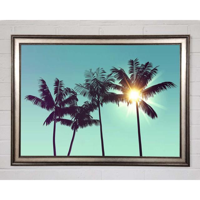 Sun Through The Palm Tree Skies Framed Print Bay Isle Home Size: 59.7cm H x 84.1cm W on Productcaster.