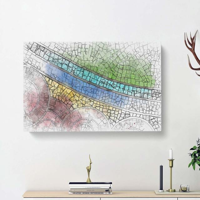 Mosaic Art in Abstract - Wrapped Canvas Graphic Art Print East Urban Home Size: 60cm H x 91cm W x 3cm D on Productcaster.