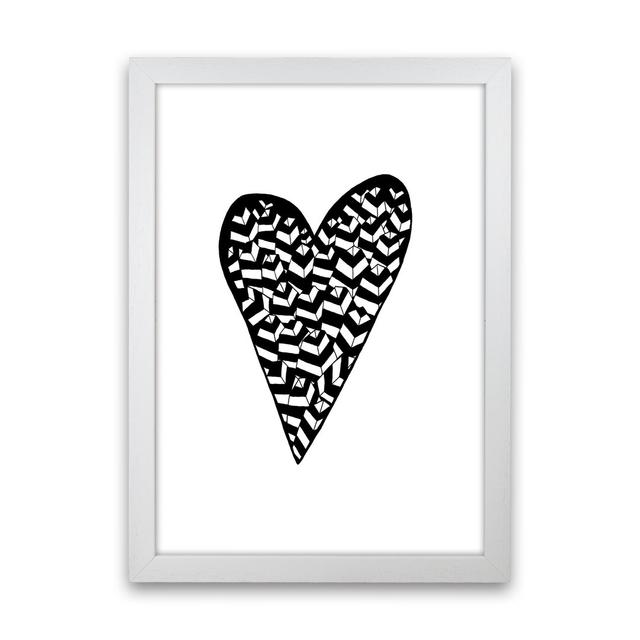 Leaf Heart by Carissa Tanton - Picture Frame Graphic Art Print on Paper Brayden Studio Frame Option: White Framed, Size: 88cm H x 64cm W x 3cm D on Productcaster.