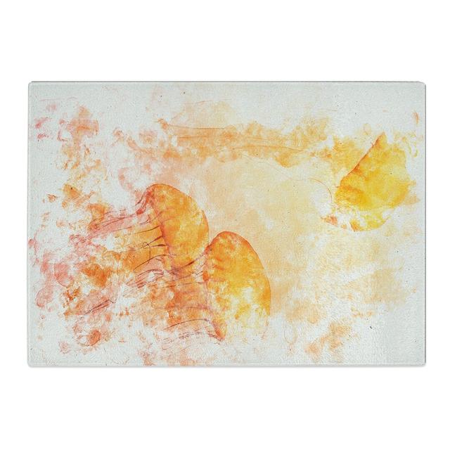 Tempered Glass the Orange Jellyfish Chopping Board East Urban Home Size: 28.5 cm x 39 cm on Productcaster.