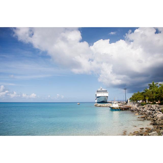 Cruise Ship At Pier Longshore Tides Size: 30cm H x 46cm W x 3.8cm D on Productcaster.