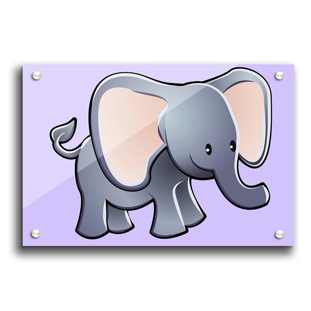 Big Eared Elephant Paper Print East Urban Home Colour: Lilac, Size: 21cm H x 29.7cm W on Productcaster.