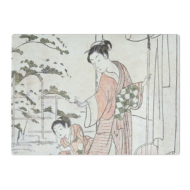 Tempered Glass Mother & Child by Harunobu Suzuki Chopping Board East Urban Home Size: 39 cm x 28.5 cm on Productcaster.