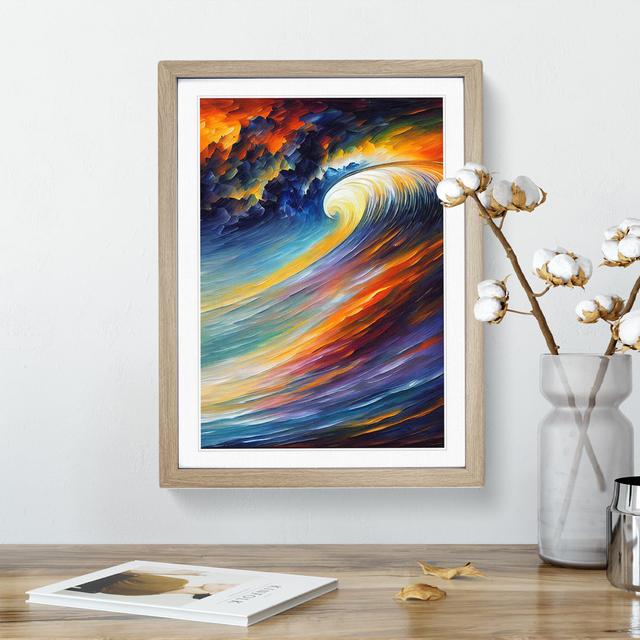 Ocean Wave Abstract No.3 House of Hampton Size: 46cm H x 34cm W x 2cm D, Frame Colour: Oak on Productcaster.