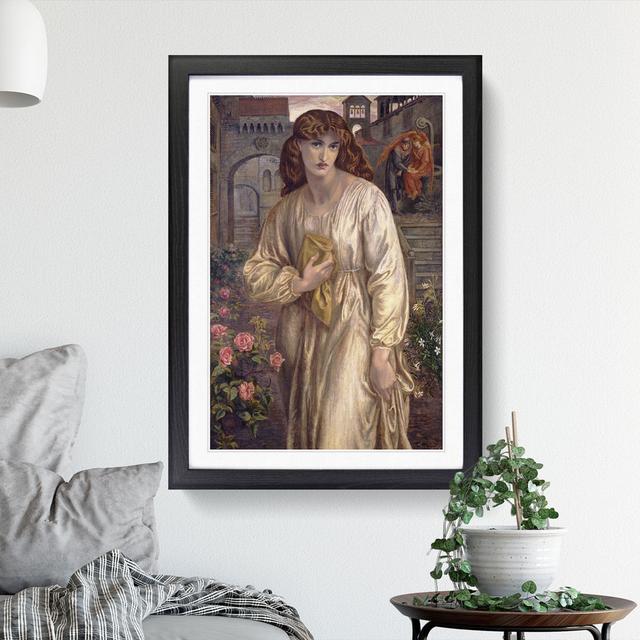 Salutation of Beatrice by Dante Gabriel Rossetti - Picture Frame Painting East Urban Home Size: 36cm H x 27cm W x 2cm D, Frame Option: Black Framed on Productcaster.