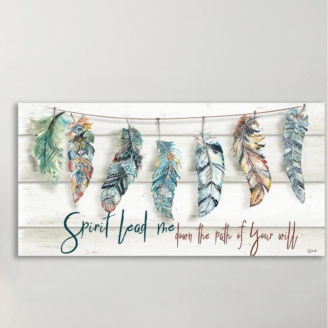 Tribal Feathers: Spirit Lead Me by Tre Sorelle Studios - Wrapped Canvas Print East Urban Home Size: 30 cm H x 61 cm W on Productcaster.