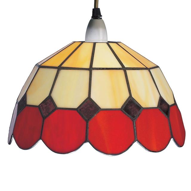 Gereld Stained Glass Easy-Fit Tiffany Bowl Lampshad Astoria Grand Colour: Red/Beige on Productcaster.