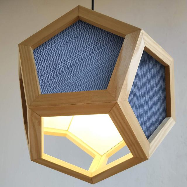 Albiorix Fabric 1-Light Platonic Solid Directional Lamp Ebern Designs Shade Colour: Oak/Blue on Productcaster.