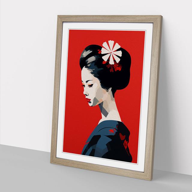 Geisha Minimalism Marlow Home Co. Size: 64cm H x 46cm W, Format: Oak Framed on Productcaster.