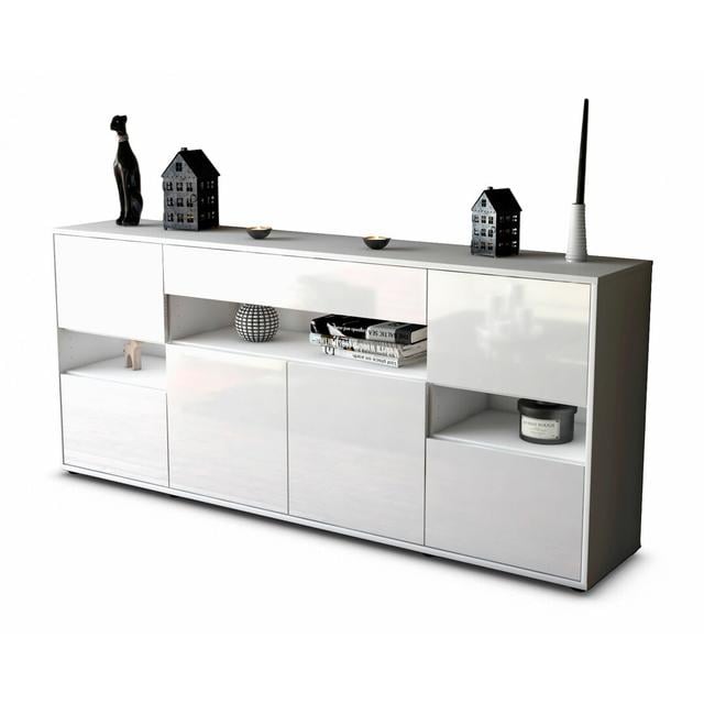 Engen Sideboard Brayden Studio Colour: White/High-gloss white on Productcaster.