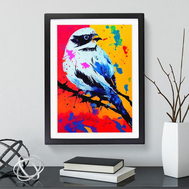 Paint Splash Bird No.5 - Single Picture Frame Painting Latitude Run Frame Colour: Black, Size: 46cm H x 34cm W x 2cm D on Productcaster.