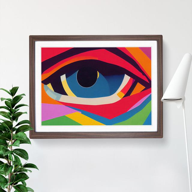 XH1022-2042X Colourful Abstract Eye Vol.5 - Single Picture Frame Print Metro Lane Frame Colour: Walnut, Size: 25cm H x 34cm W x 2cm D on Productcaster.