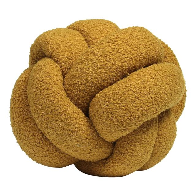 Boucle Knot Novelty Throw Cushion furn. Colour: Saffron on Productcaster.