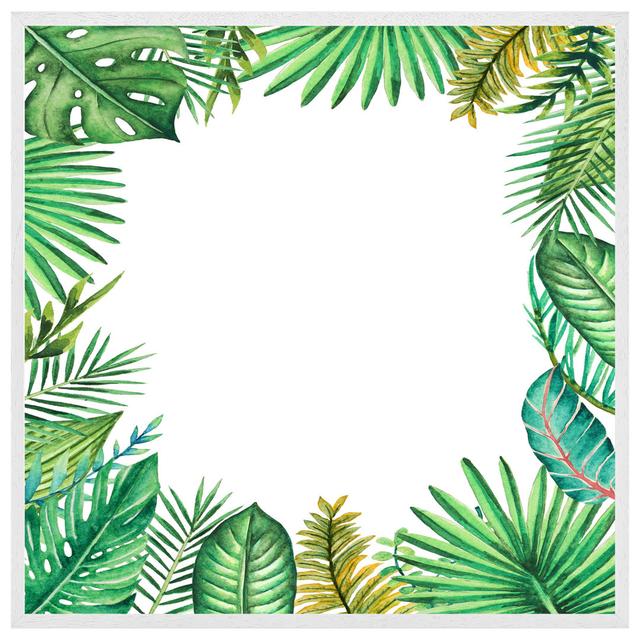 Aashay Tropical Leaves - Single Picture Frame Print 17 Stories Format: White Framed, Size: 76cm H x 76cm W x 4cm D on Productcaster.