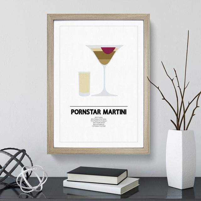 Pornstar Martini Cocktail - Picture Frame Typography East Urban Home Frame Option: Oak Framed, Size: 48cm H x 36cm W x 2cm D on Productcaster.