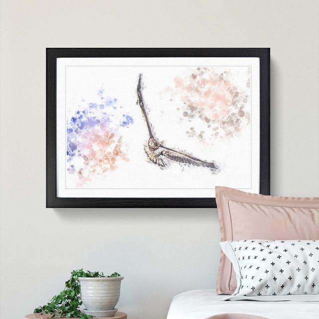 Flying Golden Eagle in Abstract - Picture Frame Graphic Art Print East Urban Home Frame Option: Black, Size: 40cm H x 60cm W x 2cm D on Productcaster.