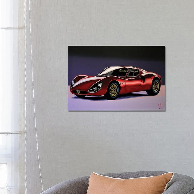 Alfa Romeo 33 Stradale 1967 by Paul Meijering - Wrapped Canvas Gallery-Wrapped Canvas Giclée Latitude Run Size: 45.72cm H x 66.04cm W x 3.81cm D on Productcaster.