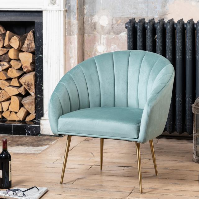 Jaylynn Upholstered Accent Chair Etta Avenue Upholstery Colour: Mint on Productcaster.