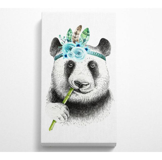 Andelo Panda Bamboo - Wrapped Canvas Panoramic Art Prints Canora Grey Size: 81.3cm H x 40.6cm W x 1cm D on Productcaster.