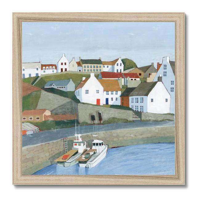 Old Coast Town I by Grace Popp - Painting Print Beachcrest Home Size: 80cm H x 80cm W, Format: Natural Wood Framed Paper Print on Productcaster.