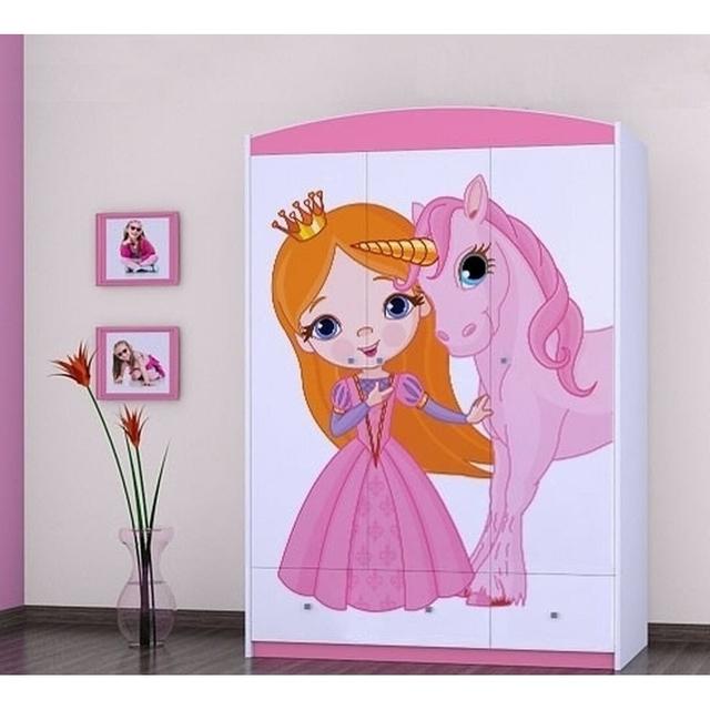 Sperber 3 Door Wardrobe Zoomie Kids Colour: Pink on Productcaster.