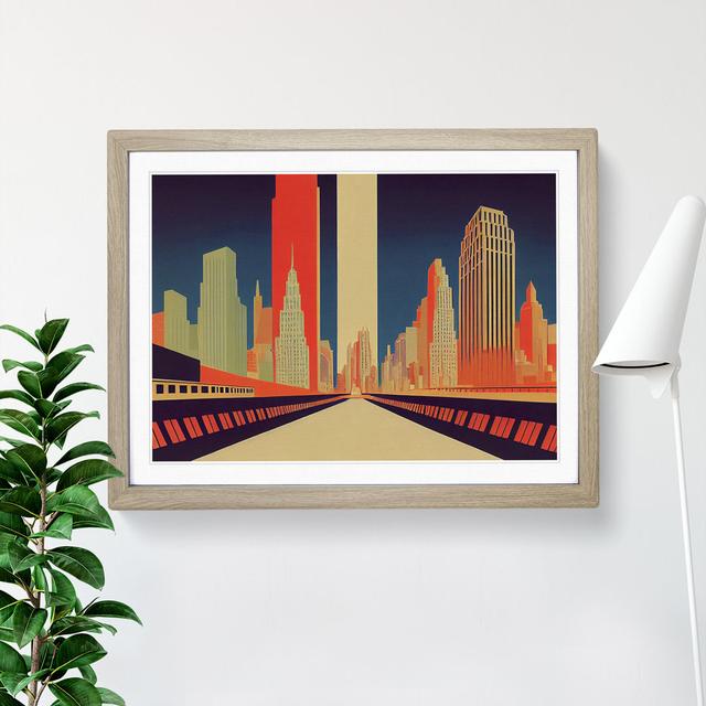 New York Art Deco Vol.2 Abstract - Picture Frame Graphic Art 17 Stories Size: 25cm H x 34cm W, Frame Colour: Oak on Productcaster.