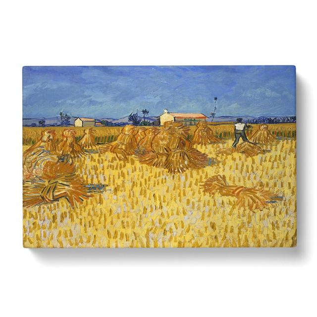 Corn Harvest in Province by Vincent Van Gogh - Wrapped Canvas Painting East Urban Home Size: 35cm H x 50cm W x 3cm D on Productcaster.