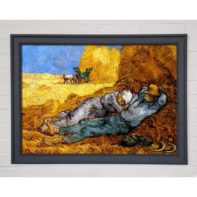 Van Gogh Hay Bail Framed Print August Grove Size: 59.7cm H x 84.1cm W x 1.5cm D on Productcaster.